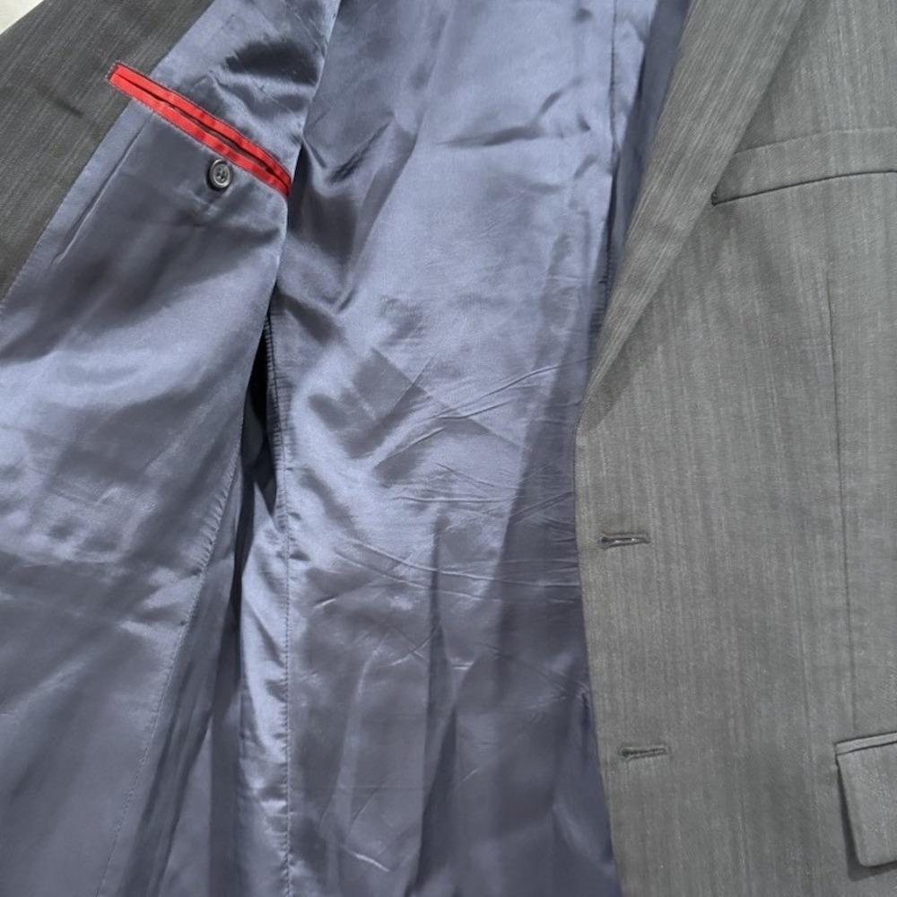 HUGO BOSS Aamon/Hago Men's Charcoal Pinstripe Wool Suit Blazer Size 46 Business - Picture 10 of 16